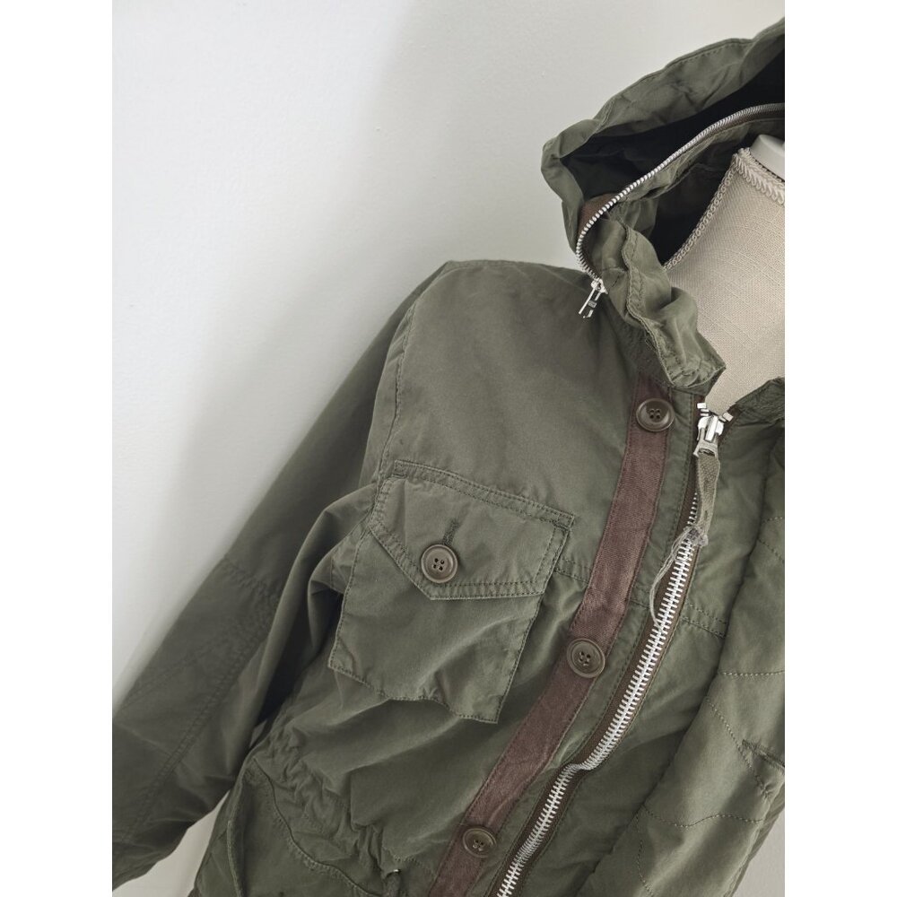 Alpha Industries Army Green Utility Jacket S Small Zip Up Hooded Military Cargo - Picture 11 of 12